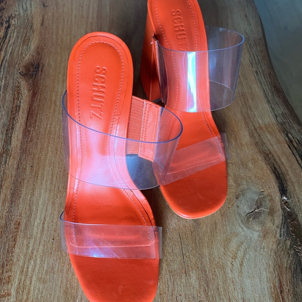 NWOB SCHUTZ Victories Neon Orange Mule 7